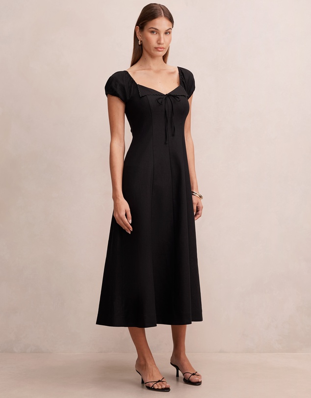 Forever New - Portia Folded Collar Linen Midi Dress