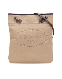 Pre-Loved by Azura Reborn - Pre-Loved prada Textured Shoulder Bag with Strap and Embellished Detail