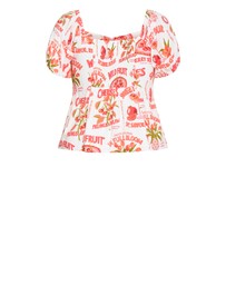 City Chic - Dreamer Cherry Print Corset Top