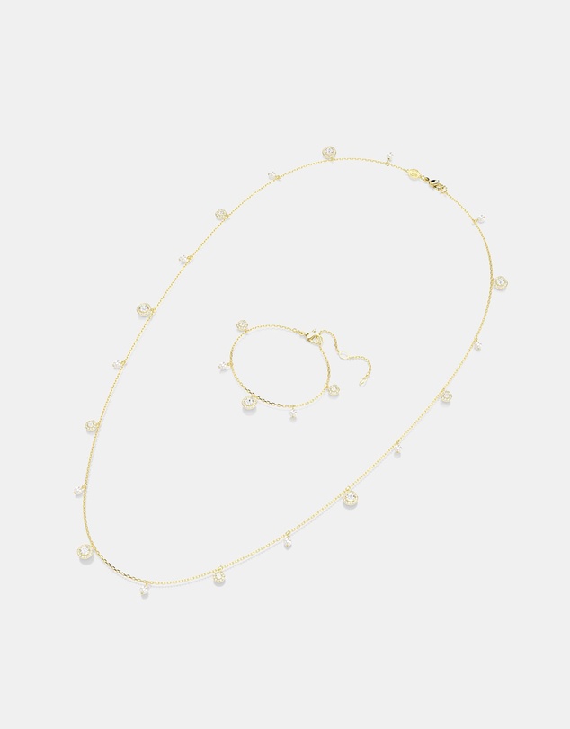 Swarovski - Una Angelic Strandage, Crystal Pearl, Round Cut, White, Gold-Tone Plated