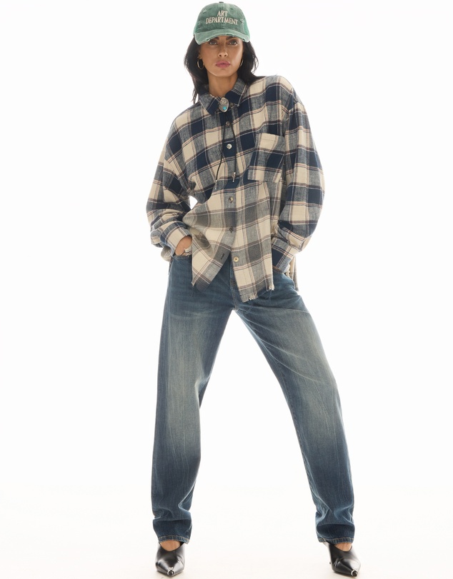 THE TALES - Cutaway Bleached Flannel Shirt