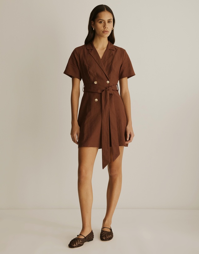 Atmos&Here - Lia Linen Blend Blazer Mini Dress