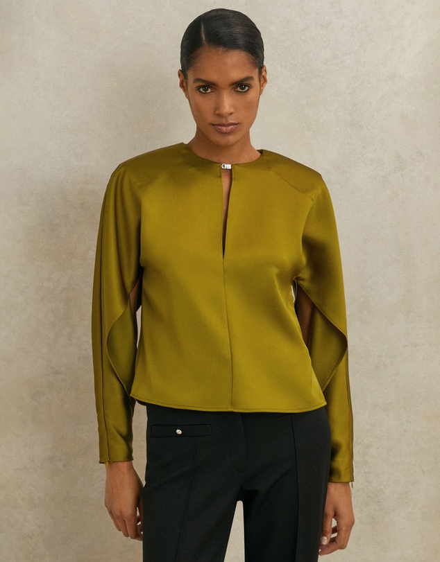 REISS - ATELIER Mina Satin Turn-Lock Top