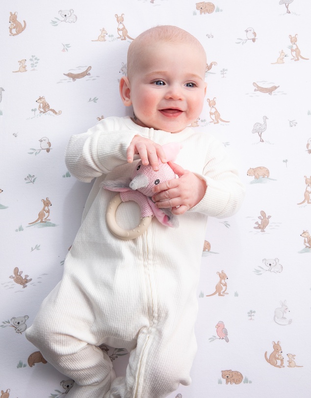 Living Textiles - 2 Pack Organic Cot Fitted Sheet - Australiana