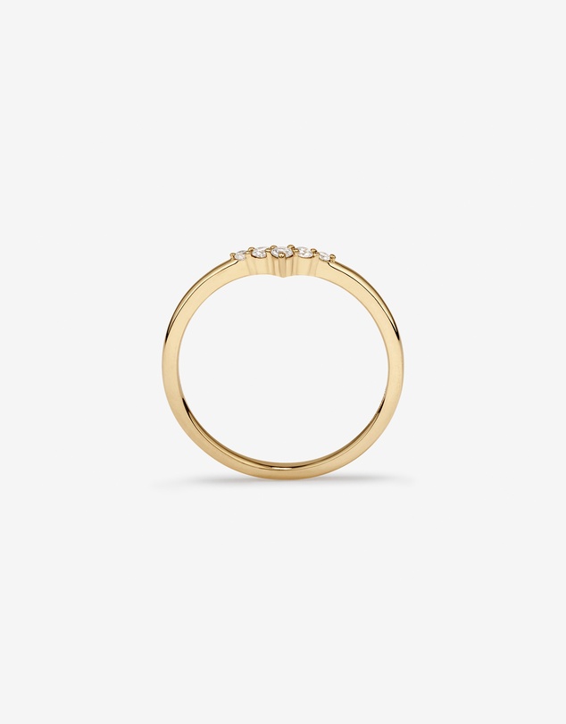 Michael Hill - Diamond Chevron Wedding Band in 14kt Yellow Gold
