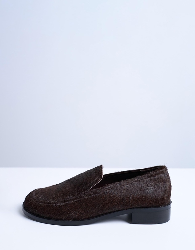 TOPSHOP - Corrie Real Leather Pony Flat Shoe Loafers