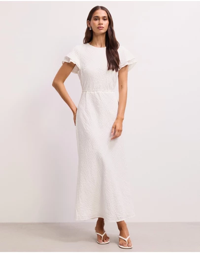 The Fated - Willow Flutter Sleeve Midi Dress