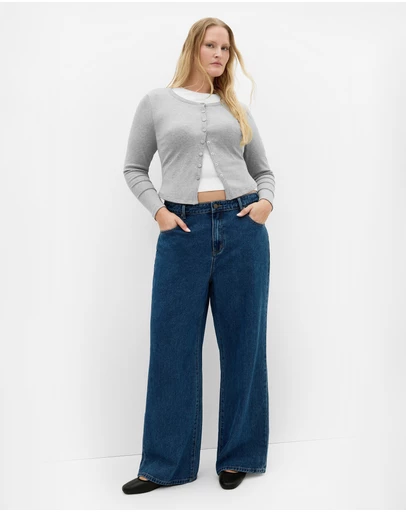 City Chic - Lily Button Through Rib Top