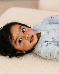 Kynd Baby - Comfy Bodysuit Long Sleeve in Blue Haze Cars