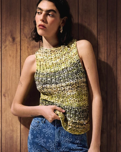 Desigual - Multicolor crochet T-shirt