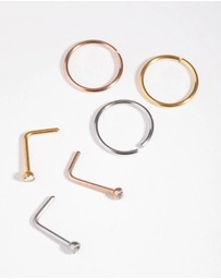 Lovisa - 5mm Thick Nose Ring 6-Pack