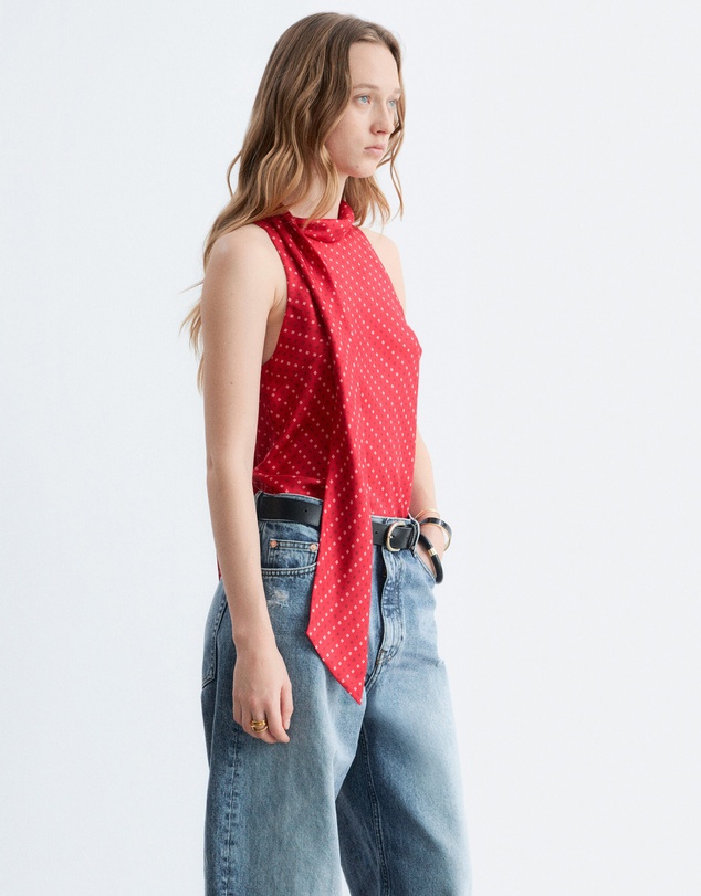 & Other Stories - Scarf-Neck Silk Top