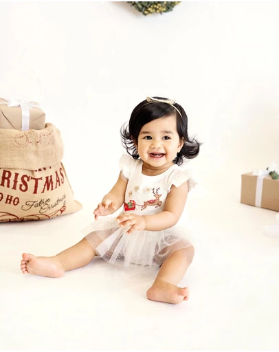 Bebe by Minihaha - Christmas Festive Reindeer Tutu Bodysuit - Babies
