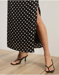 Atmos&Here - Lowen Satin Polka Dot Midi Dress