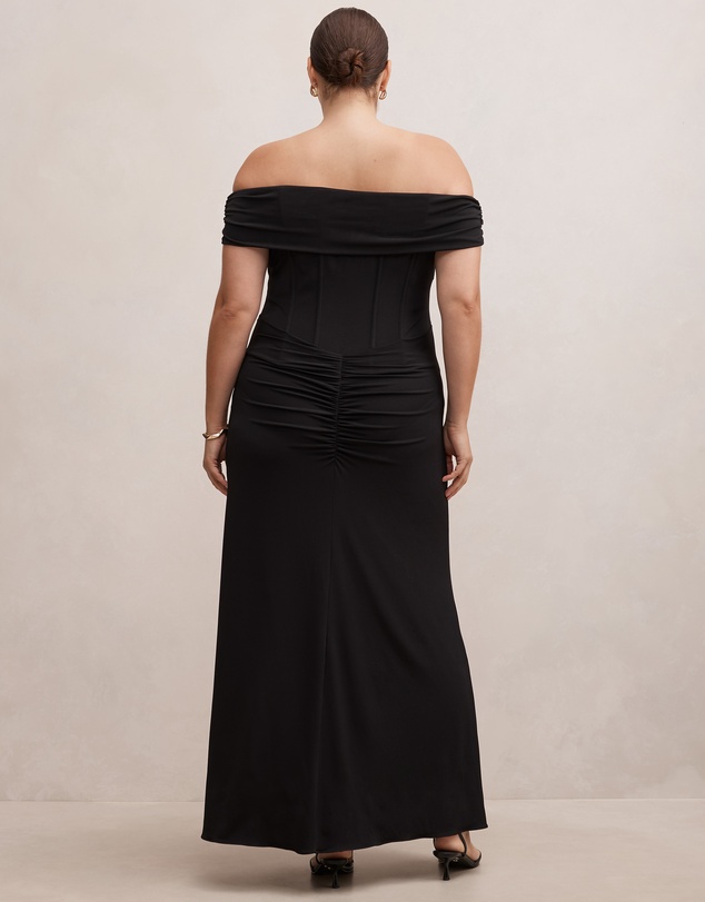 Forever New Curve - Ania Curve Ruched Bardot Maxi Dress
