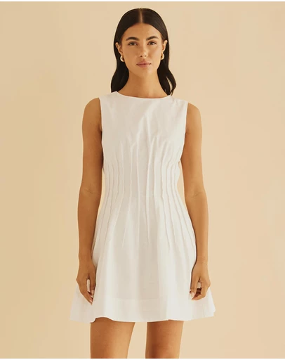 Atmos&Here - Anna Pintuck Shift Mini Dress