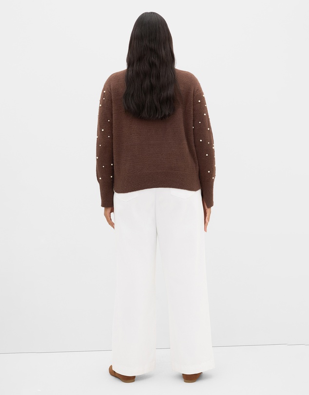 City Chic - Plus size Pearl Gate Jumper - chocolate