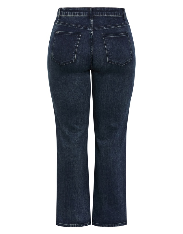 City Chic - Plus size Harley Fit Ivy Straight Leg Regular Jean - dark wash