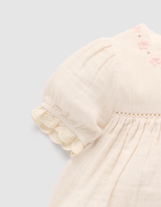 Purebaby - Embroidered Dress-Kids-Babies