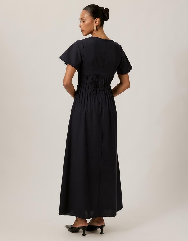 Tussah - Maysen Linen Blend Pintuck Midi Dress