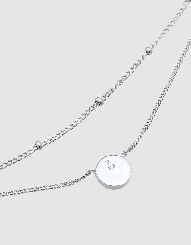 Elli Jewelry - Moonstone Layered Choker in 925 Silver
