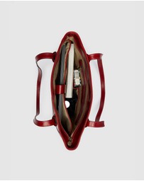 Florence - The Amelia Red Leather Tote Work Bag