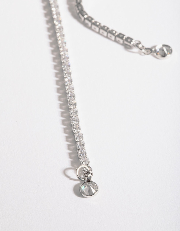 Lovisa - Silver Cubic Zirconia Lariat Necklace