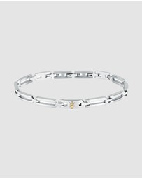 Maserati - Maserati Men's Iconic Stainless Steel Gold Logo Bracelet