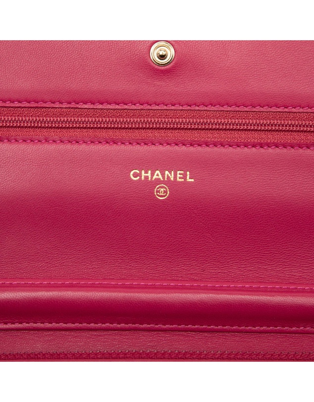 Pre-Loved by Azura Reborn - Pre-Loved CC Embossed Lambskin Camellia Wallet On Chain