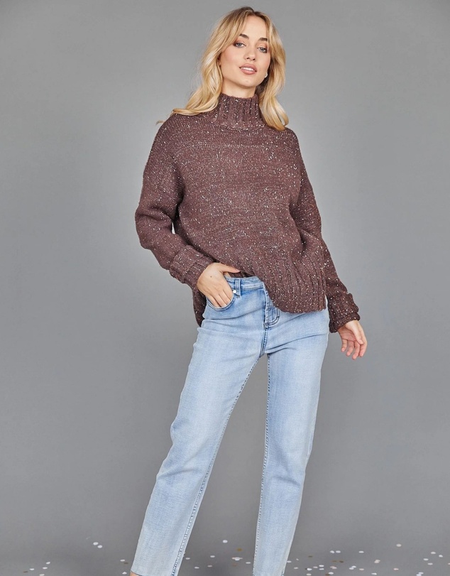 Esther & Co - Chesterfield Jumper - Chocolate