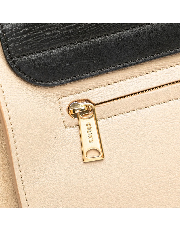 Pre-Loved by Azura Reborn - Pre-Loved Medium Bicolor Calfskin and Suede Trapeze Satchel