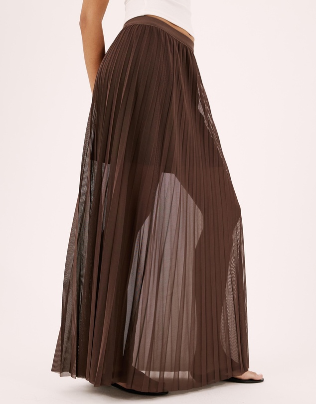 Atmos&Here - Bella Pleated Mesh Maxi Skirt