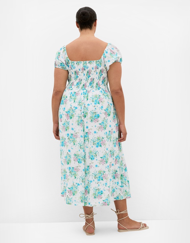 City Chic - Plus size Abbigail Voile Floral Print Dress - white