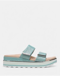 Vionic - Brandie Flatform Slide - Aqua Metallic