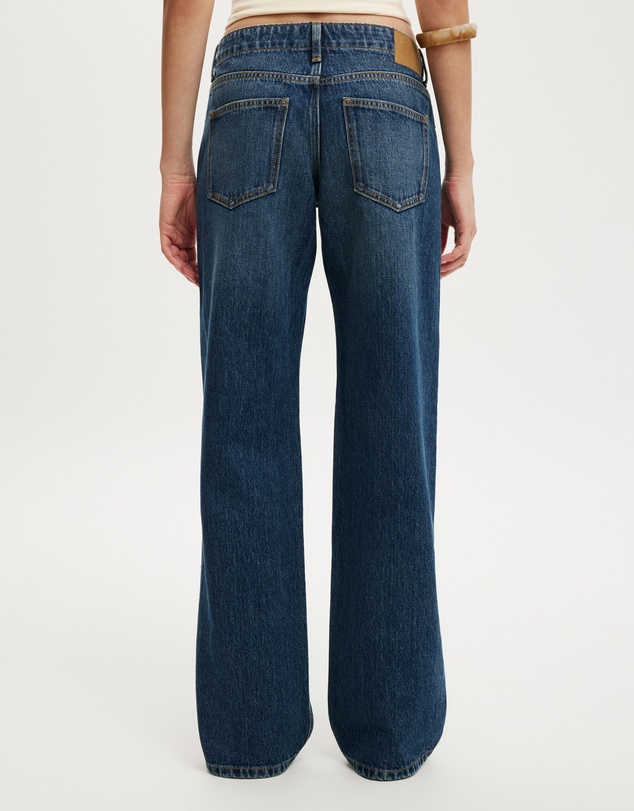 Cotton On - Belted Low Rise Straight Jeans
