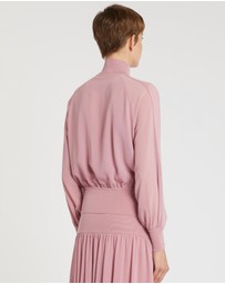 Marella - Blush Zip-Up Blouse