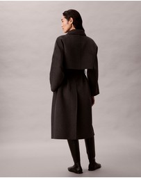 Calvin Klein - Wool Blend Wrap Coat