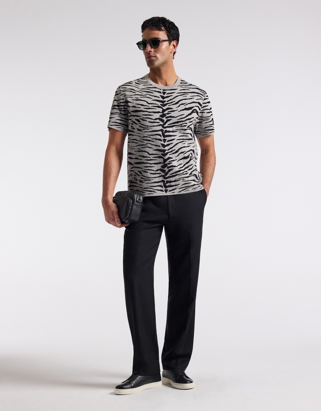Calibre - Relaxed Zebra Jacquard T-shirt Zinc