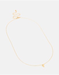 Lovisa - Waterproof Gold Plated Stainless Steel Mini Bubble Letter T Necklace