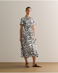 Trenery - Modal Bold Geo Shirt Dress in Black Multi