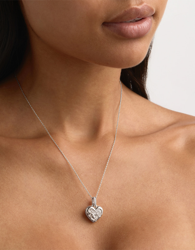 By Charlotte - Blooming Together Small Heart Locket Pendant