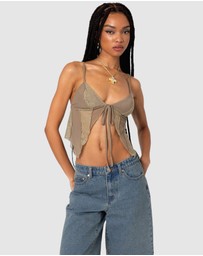 EDIKTED - Patchwork Lacey Mesh Top