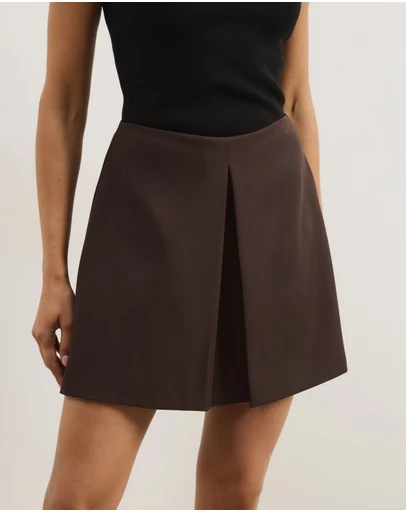 Atmos&Here - Belinda Pleat Tailored Mini Skirt