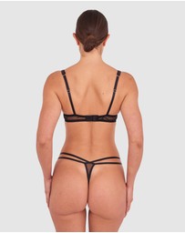 Bras N Things - Night Games Eyes On Me Unlined Bra & String Set - Black