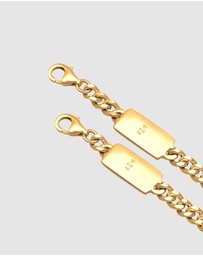Kuzzoi - ICONIC EXCLUSIVE - Jewelry Set Men Curb Chain in 925 Sterling Silver Gold Plated