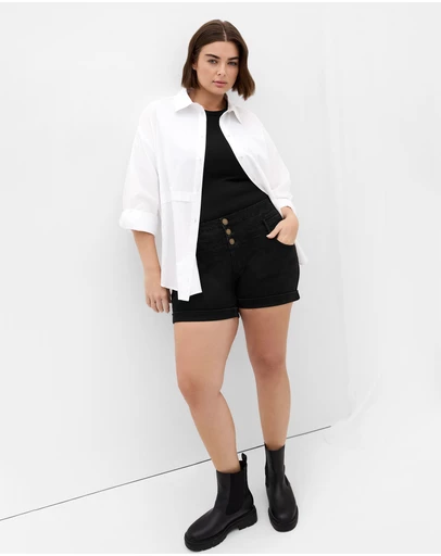 City Chic - Short Hi Waist Denim Short