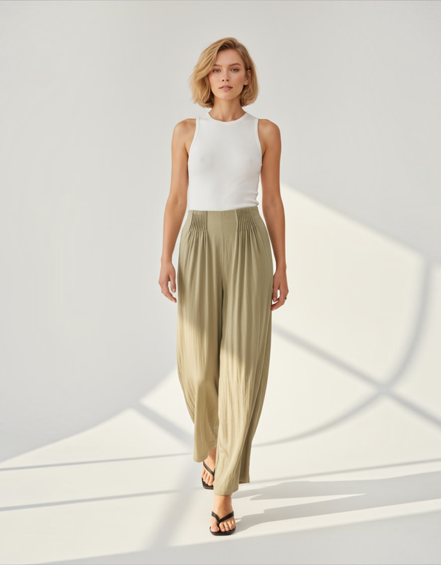 Mossée - Olivia Pleated Wide Leg Pants