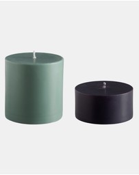 porter green - escc large pillar candle soy-blend unscented candles