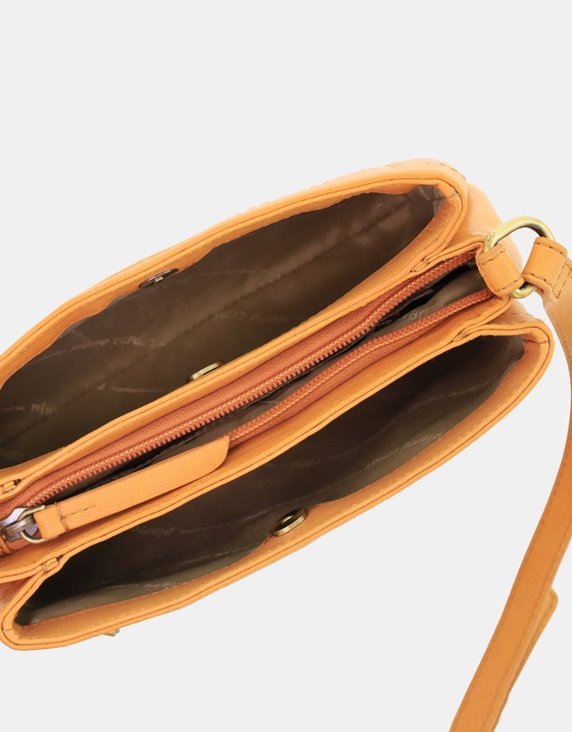 Pierre Cardin - Pierre Cardin Leather Pleated Design Crossbody Bag