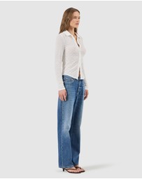 Rolla's - Daisy Lace Long Sleeve Shirt - White